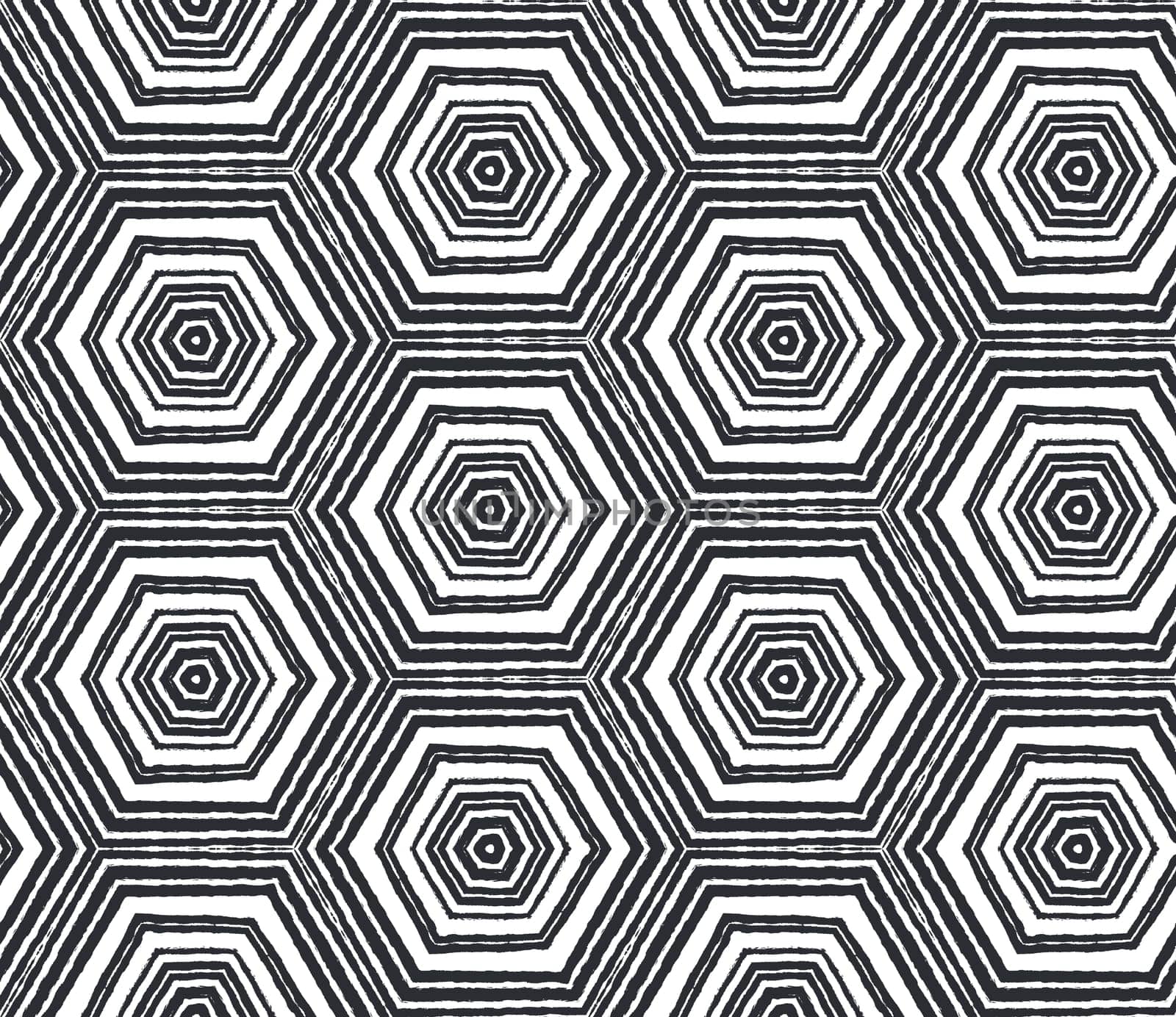 Tiled watercolor pattern. Black symmetrical by beginagain