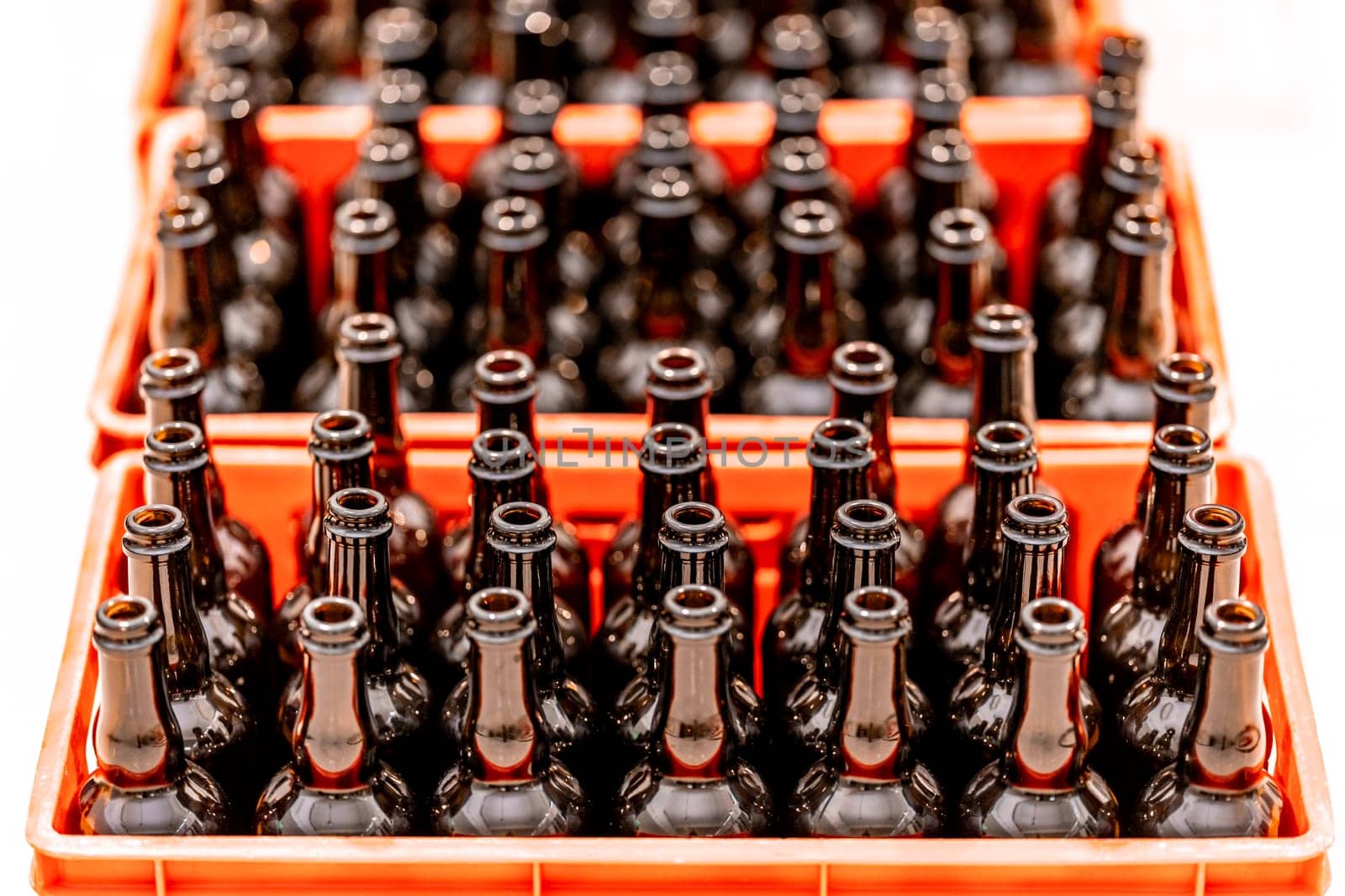 drink bottles in crates in storage. High quality photo