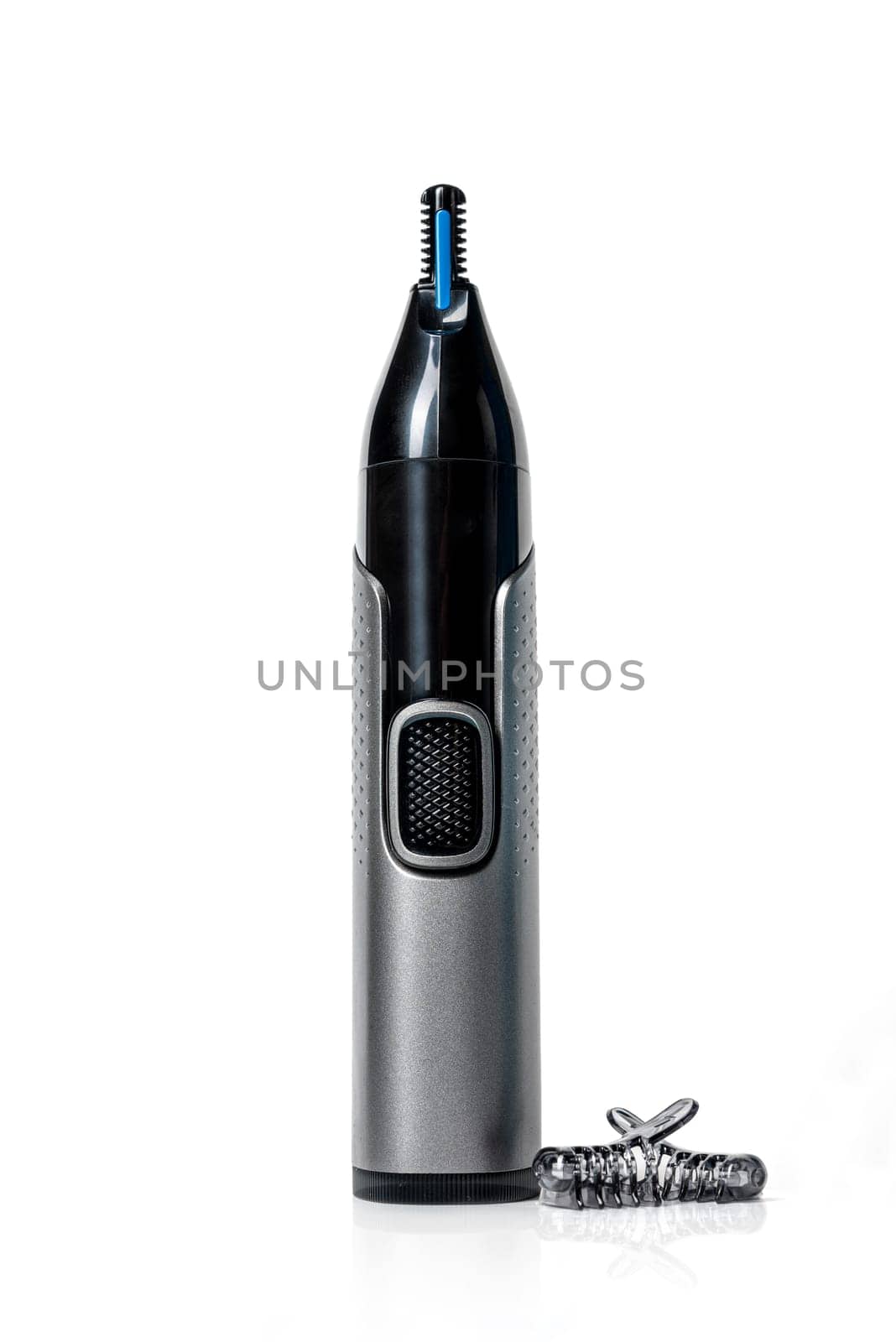 Front view of nose and ear hair trimmer isolated on white background