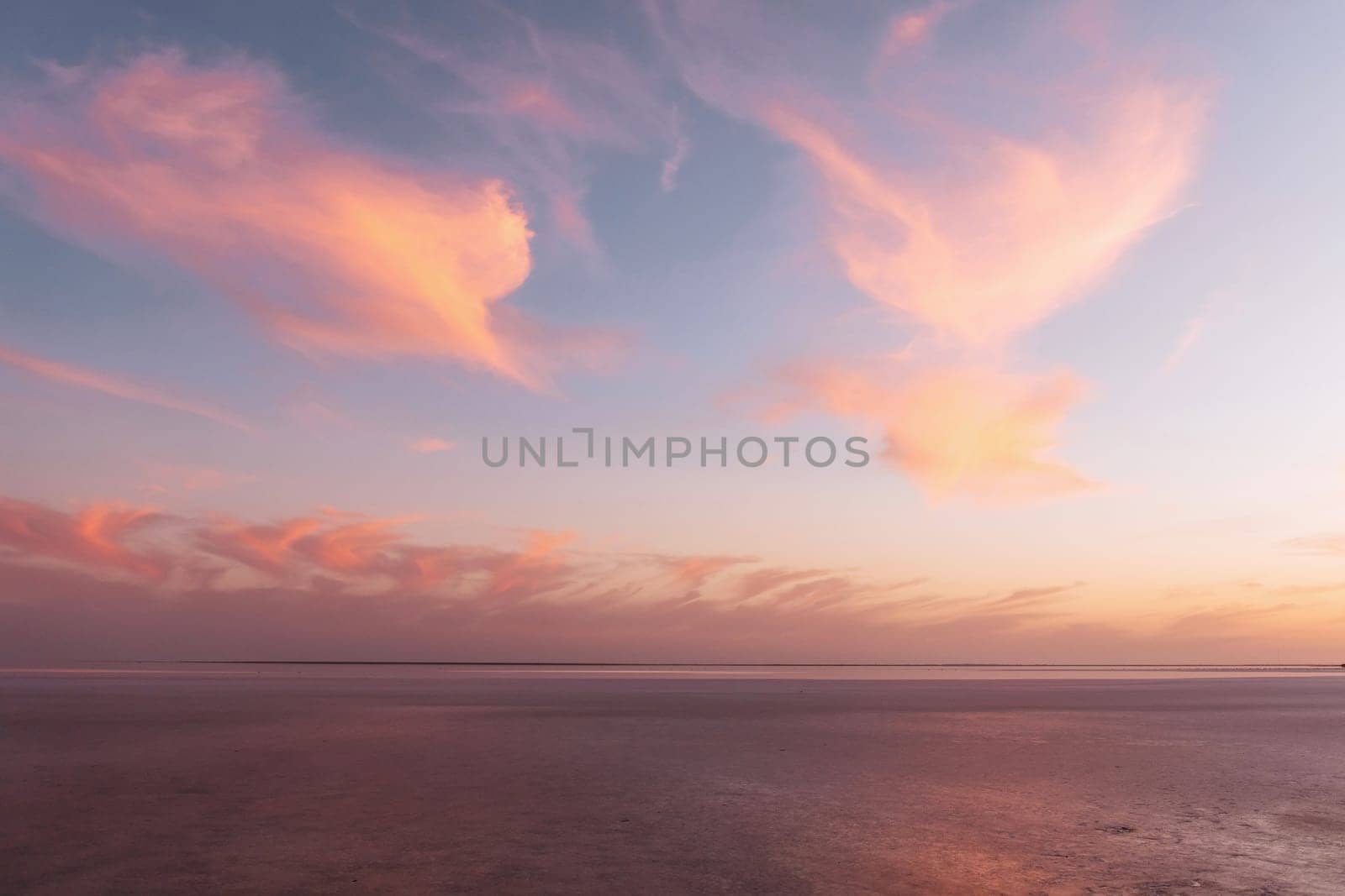 Beautiful coast of Jarilgach island, Ukraine at evening time.