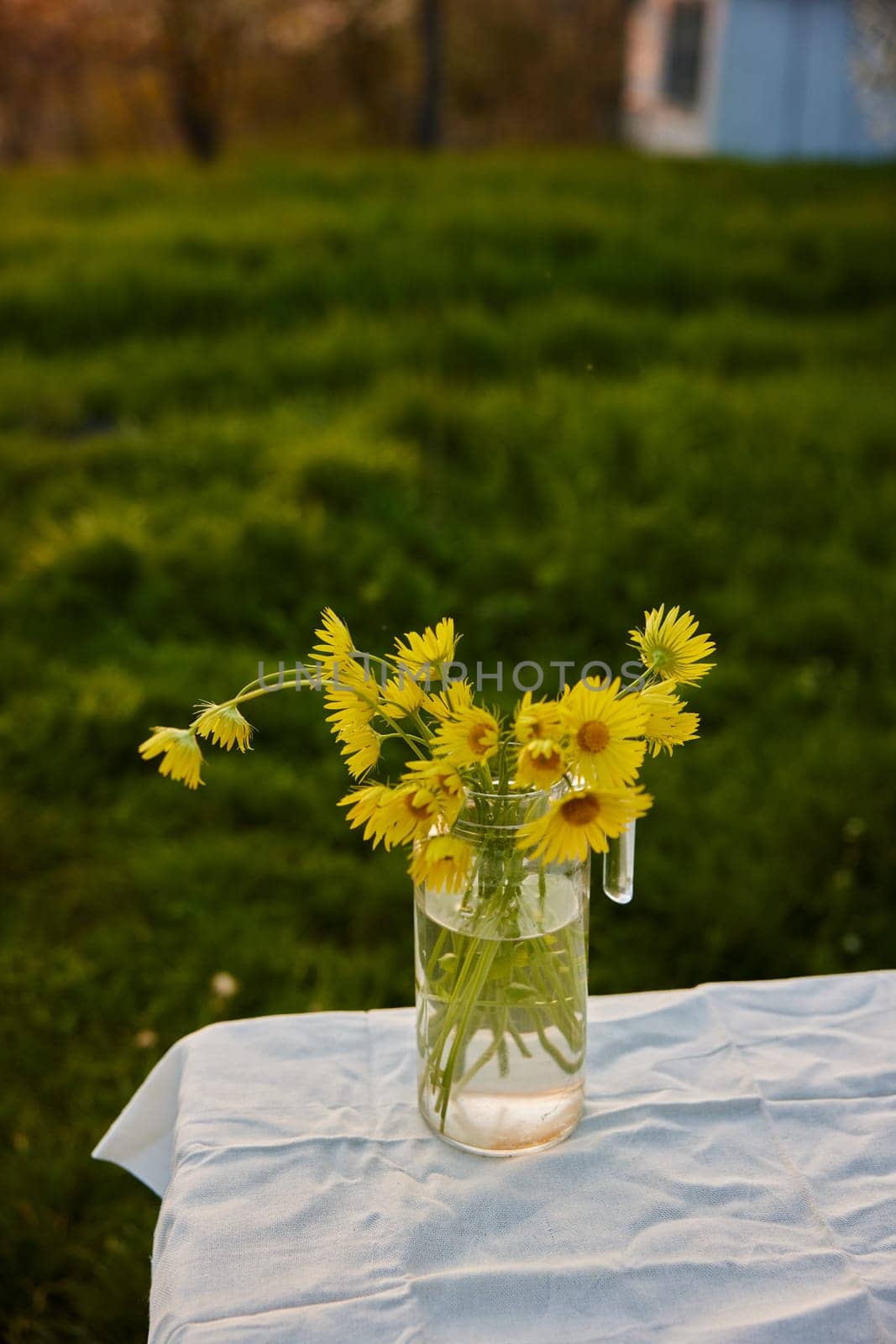 vertical photo of a bouquet standing on the street. High quality photo