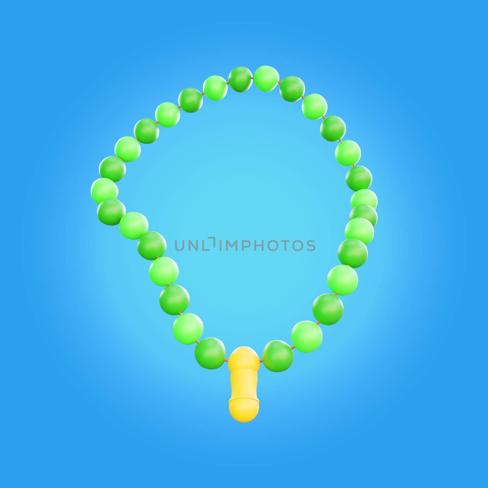 3d rendering prayer beads ramadan icon