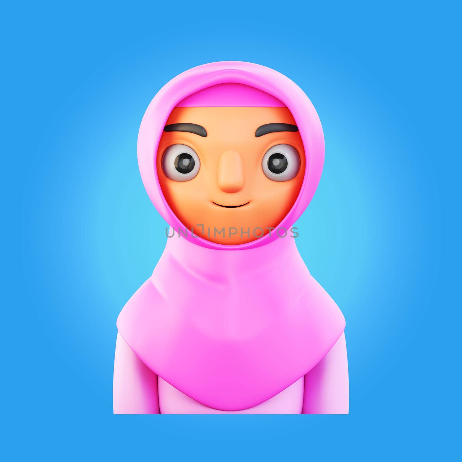 3d rendering muslim woman ramadan icon