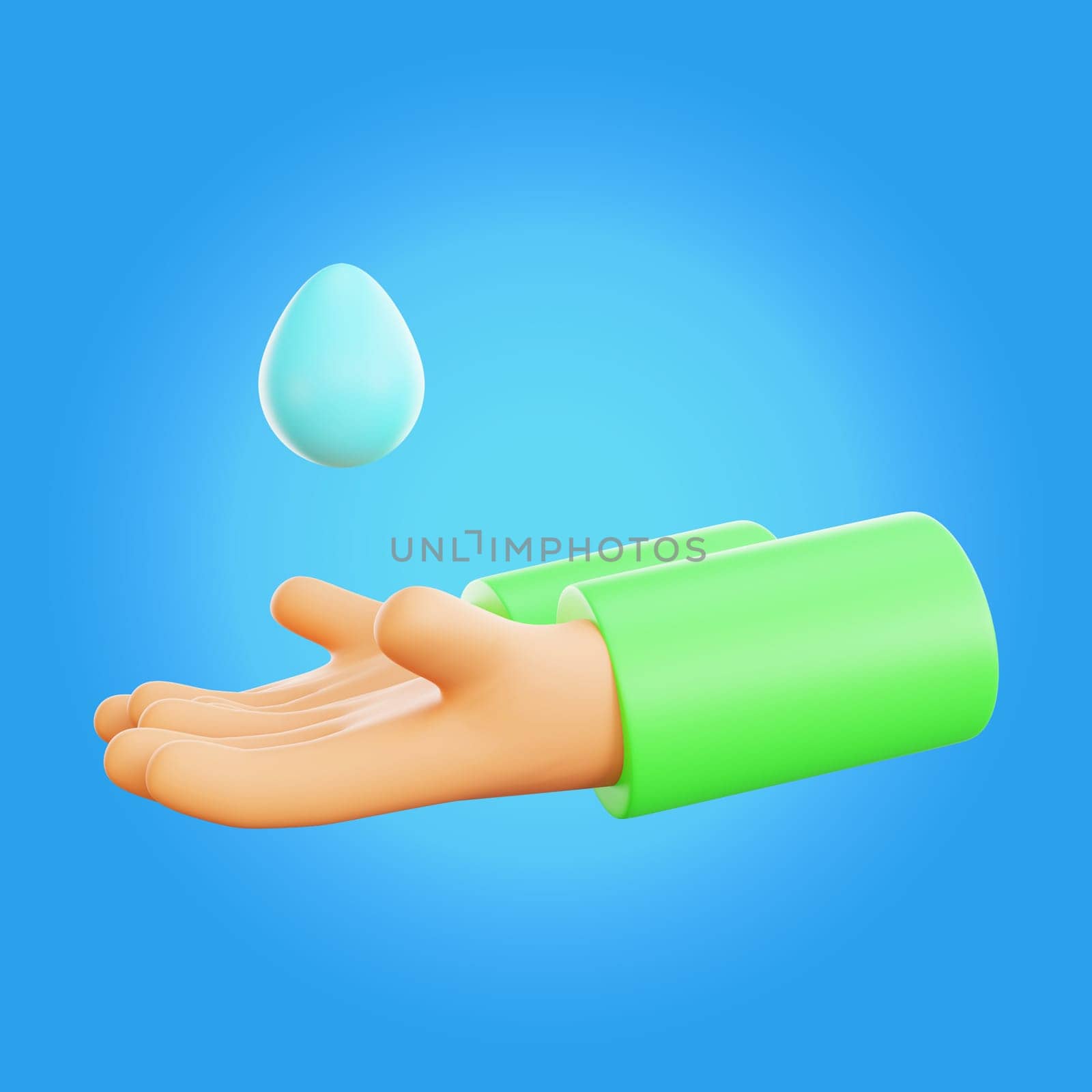 3d rendering hand gesture ablution ramadan icon