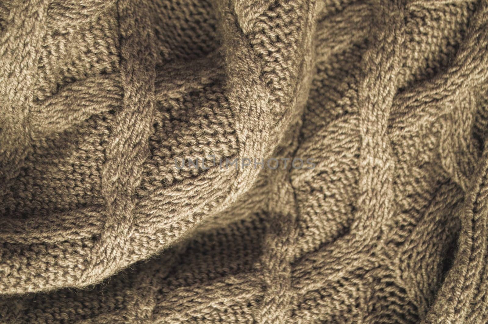 Knitted Print. Abstract Wool Sweater. Cotton Jacquard Winter Background. Macro Pattern Knit. Dark Soft Thread. Nordic Warm Blanket. Structure Carpet Garment. Closeup Pattern Knit.