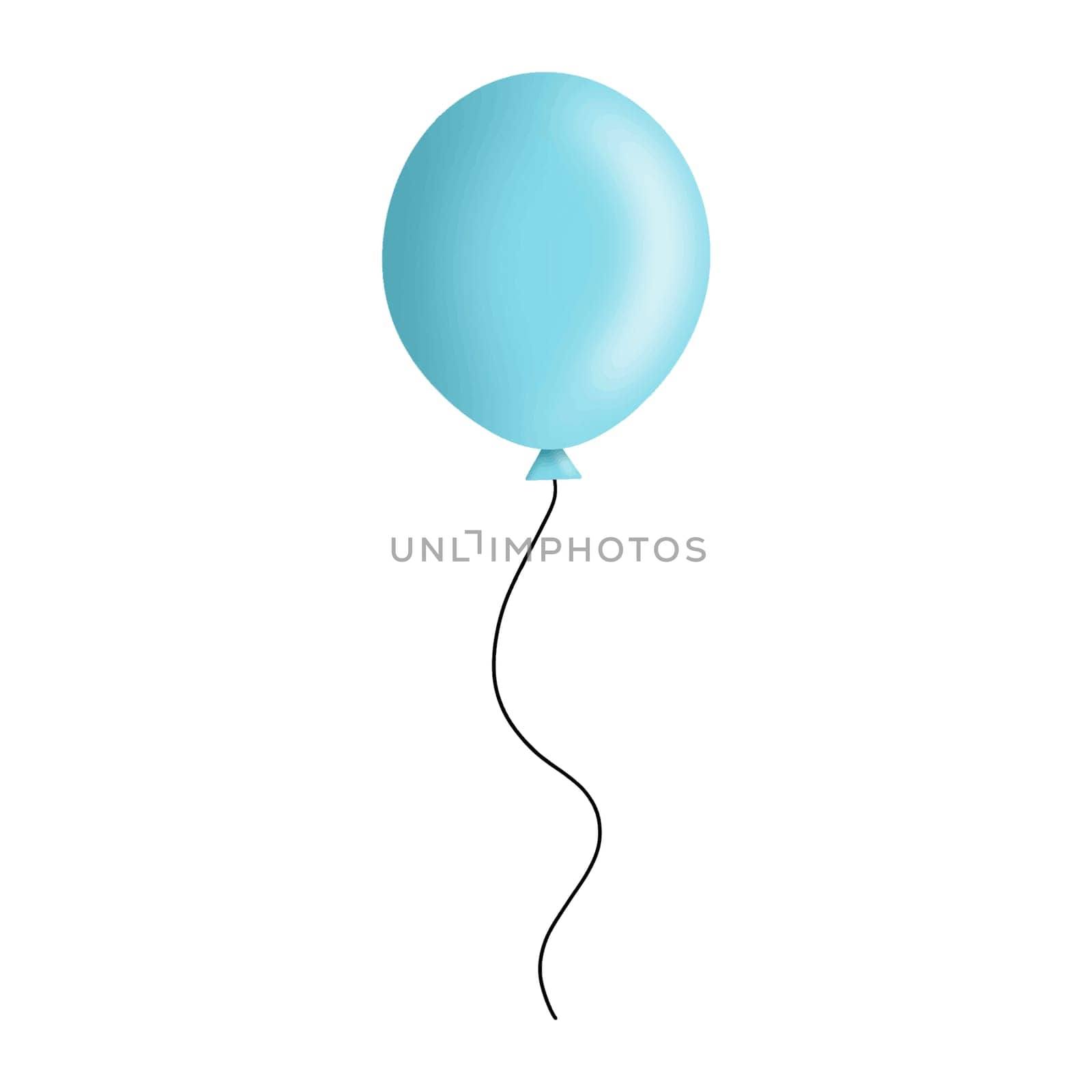 Blue Balloon party illustration isolated Clipart. Blue Balloon Party Clipart  for celebration design, planner sticker, pattern, background, invitations, greeting cards, sublimation. by Skyecreativestudio