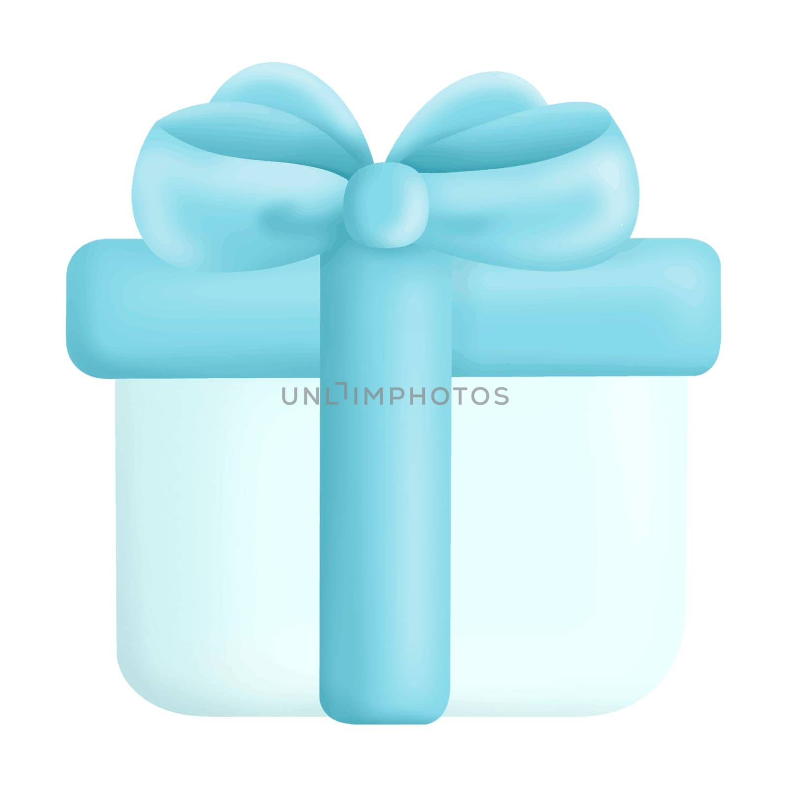 Blue Pastel Gift Box illustration isolated Clipart. Blue Pastel Party Gift Box Clipart for celebration design, planner sticker, pattern, background, invitations, greeting cards, sublimation.