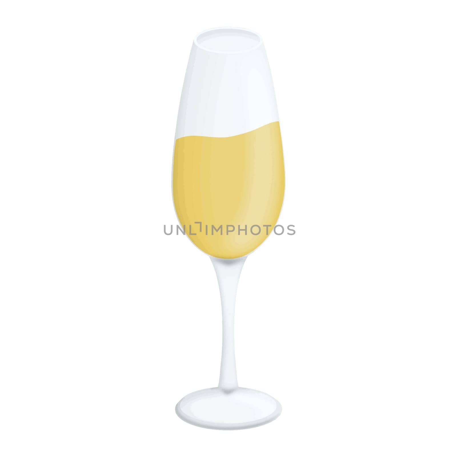 Champagne Glass Party illustration isolated Clipart. Glass of a champagne alcohol drink hand drawn illustration design for planner sticker, pattern, background, invitations, greeting cards, sublimation.