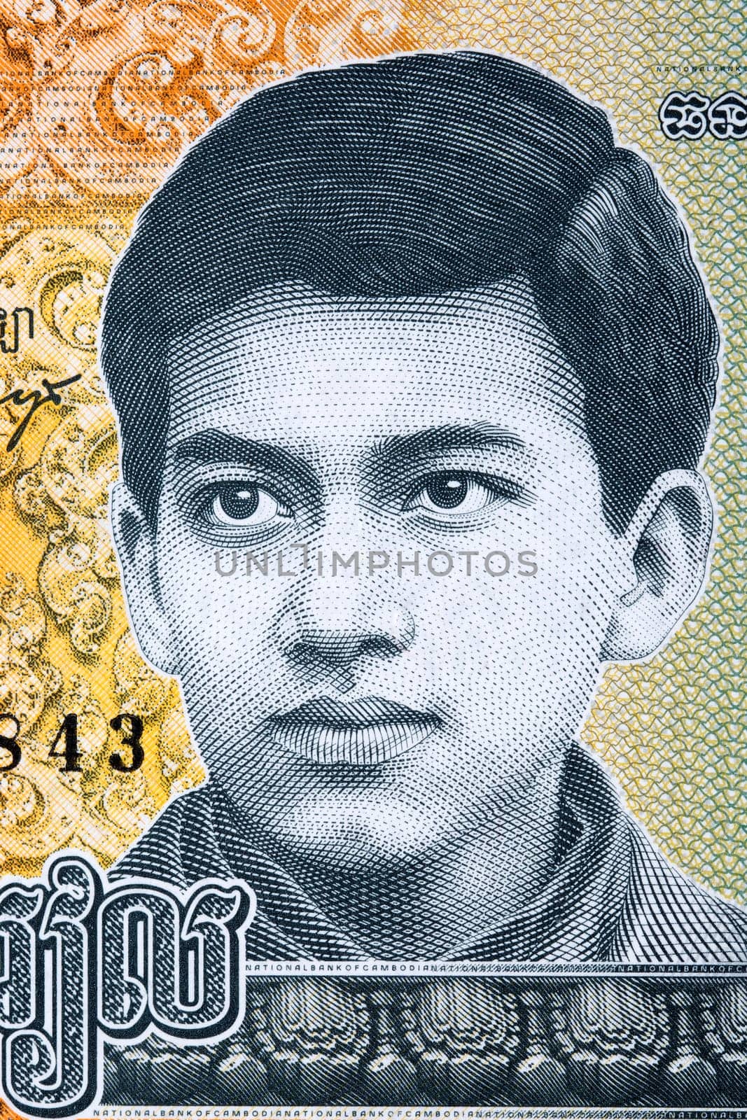 King Norodom Sihamoni as a young man from Cambodian money - 200 riel