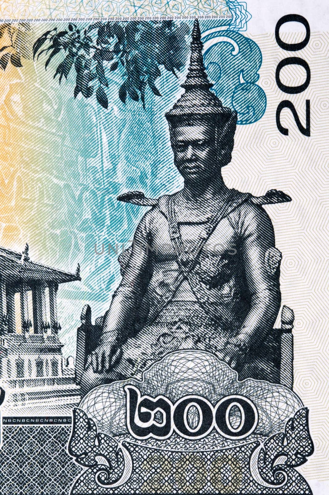 Statue of King Sisowath at the National Museum of Cambodia from money by johan10