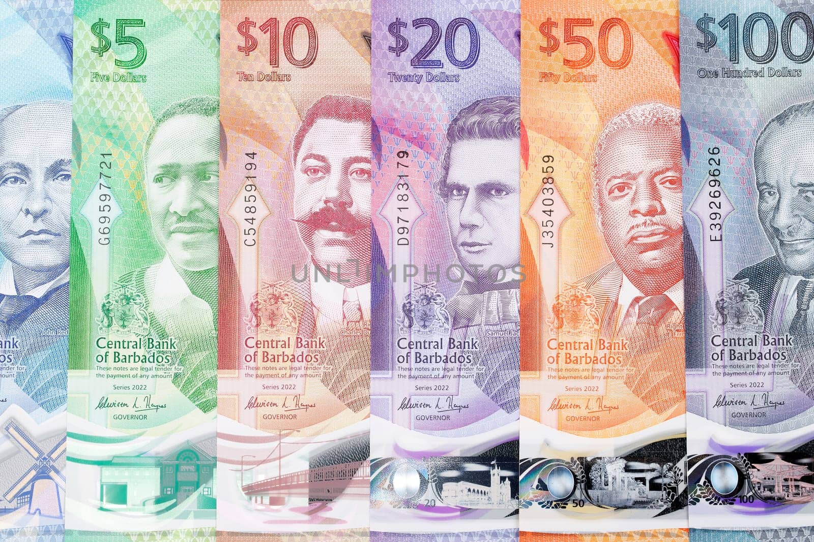 Barbados money - new series of banknotes, a business background