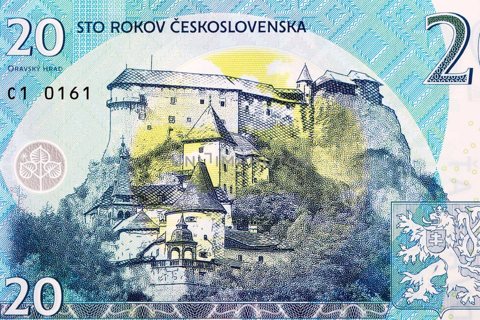 Orava Castle on the hill from Czechoslovak money
