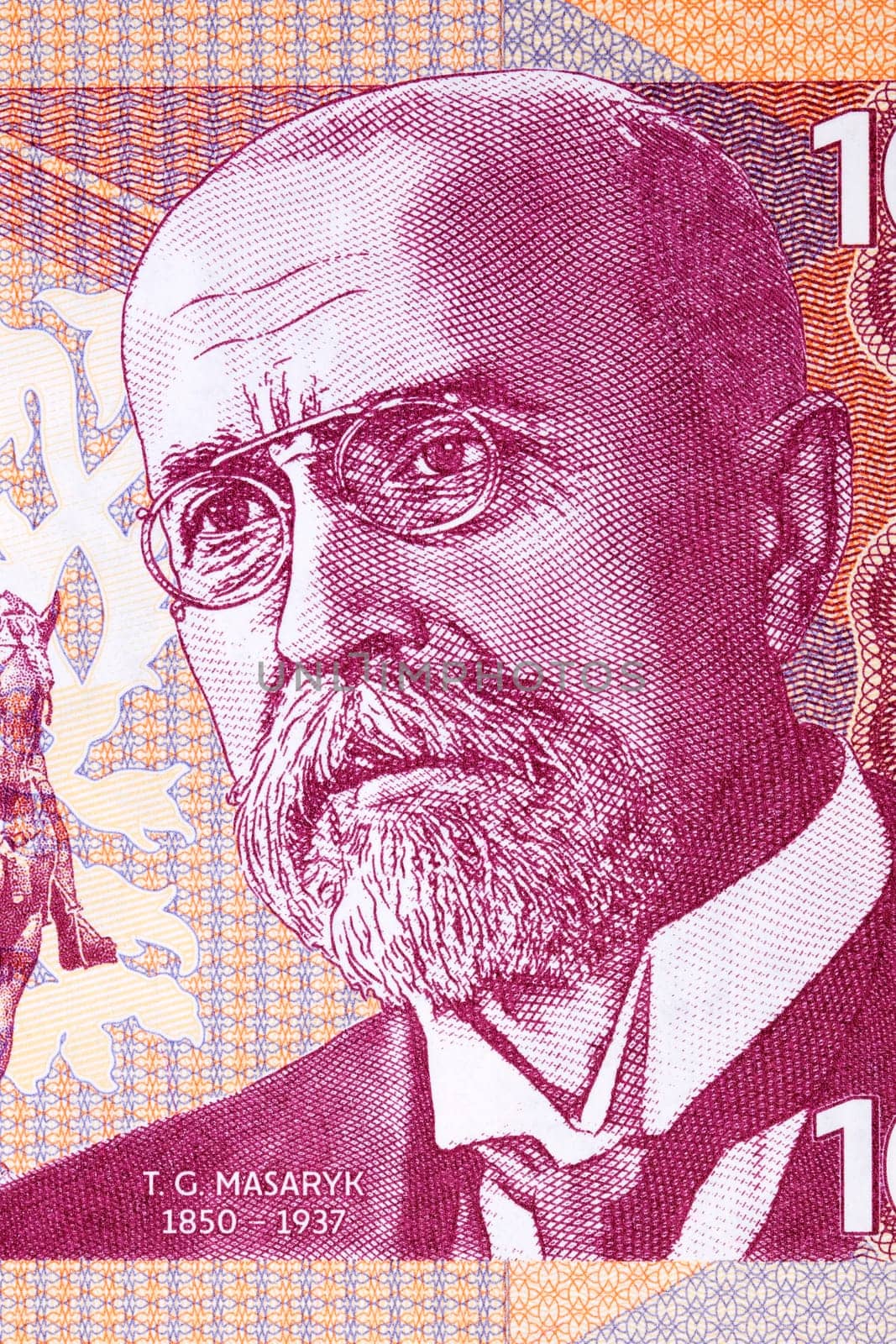 Tomas Garrigue Masaryk a portrait from Czechoslovak money