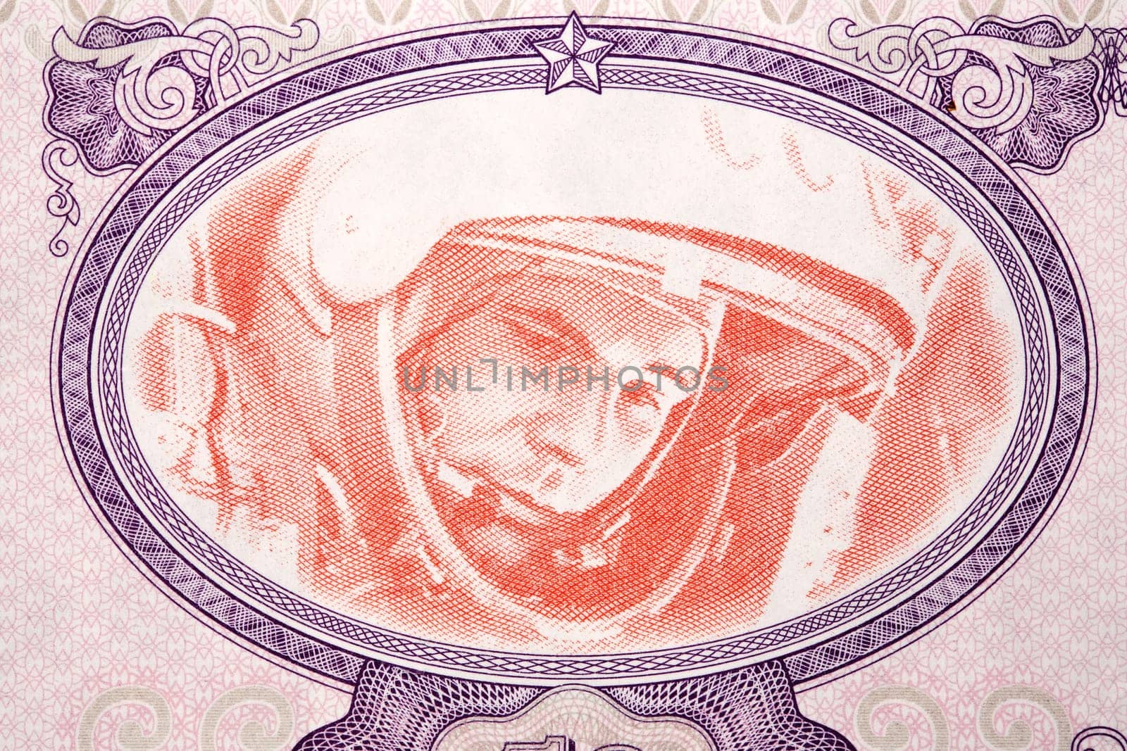 Yuri Gagarin a portrait from money by johan10