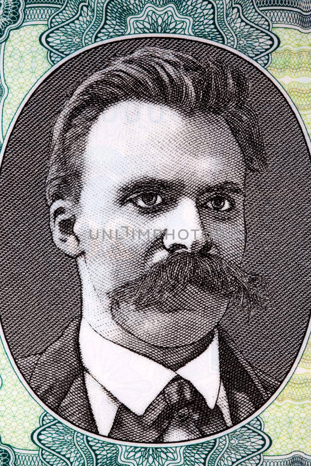 Friedrich Wilhelm Nietzsche a portrait from money by johan10