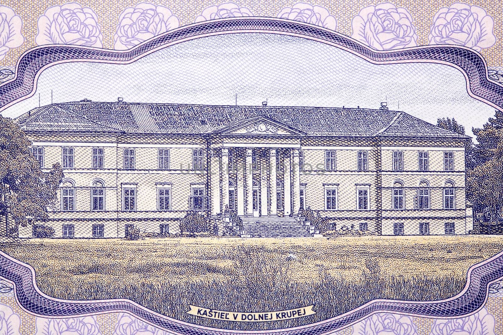 Manor house in Dolna Krupa from money by johan10