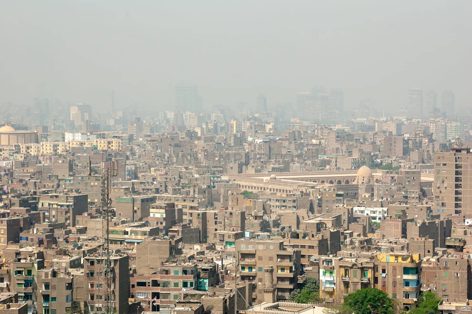 Cairo, Egypt - April 14 2008: Panoramic view of Cairo, Egypt.