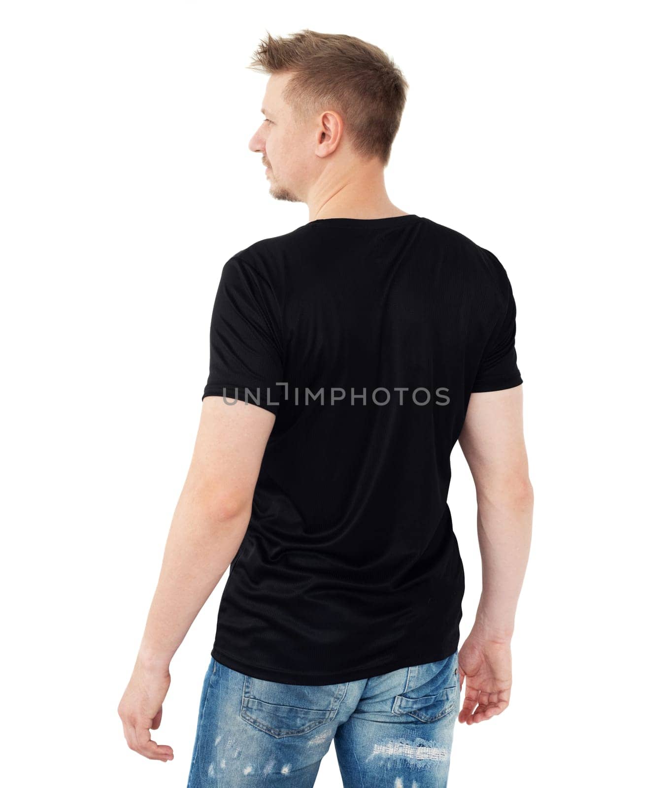 Attractive young man in a black T-shirt by GekaSkr