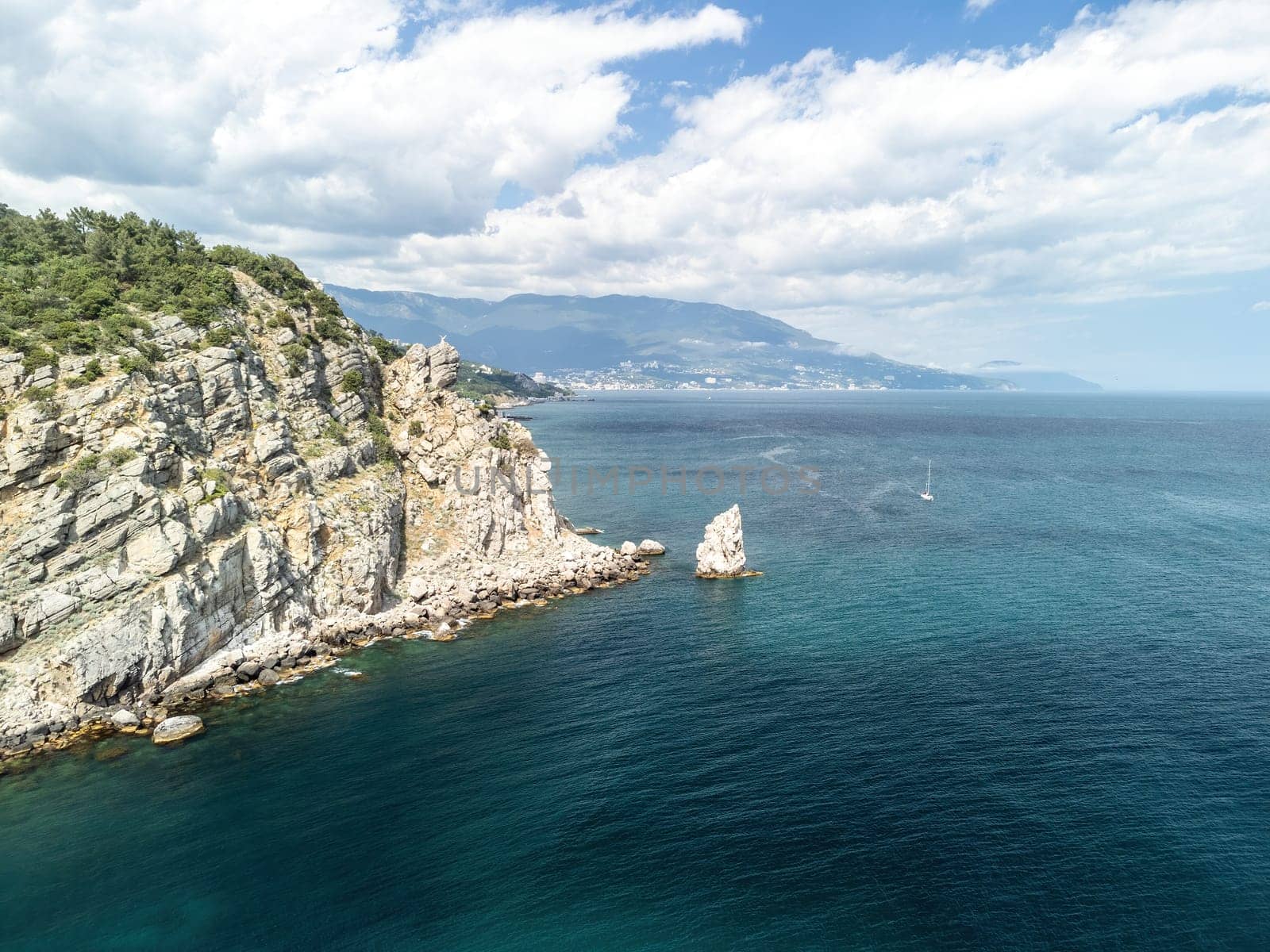 Skala Parus in Gaspra near Swallow's nest in Crimea.