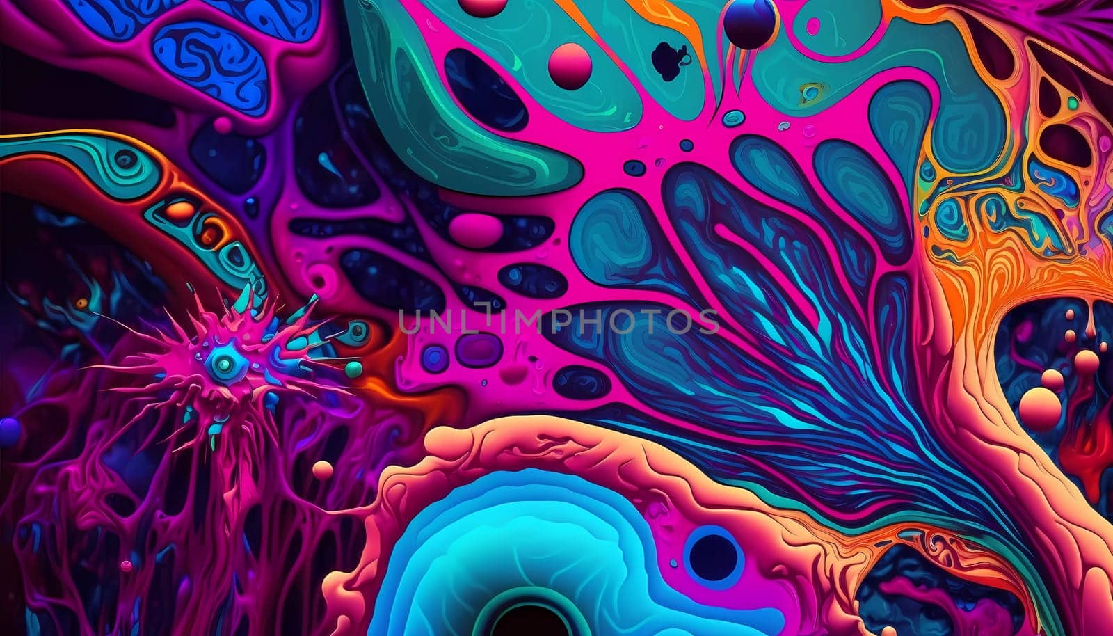 Psychedelic background. Surrealism Acid patterns Illustration