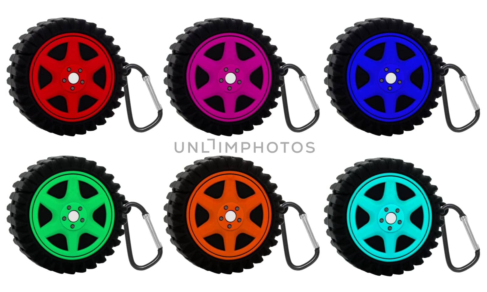 keychain for keys in the form of a car wheel, on a white background in the insulation by A_A