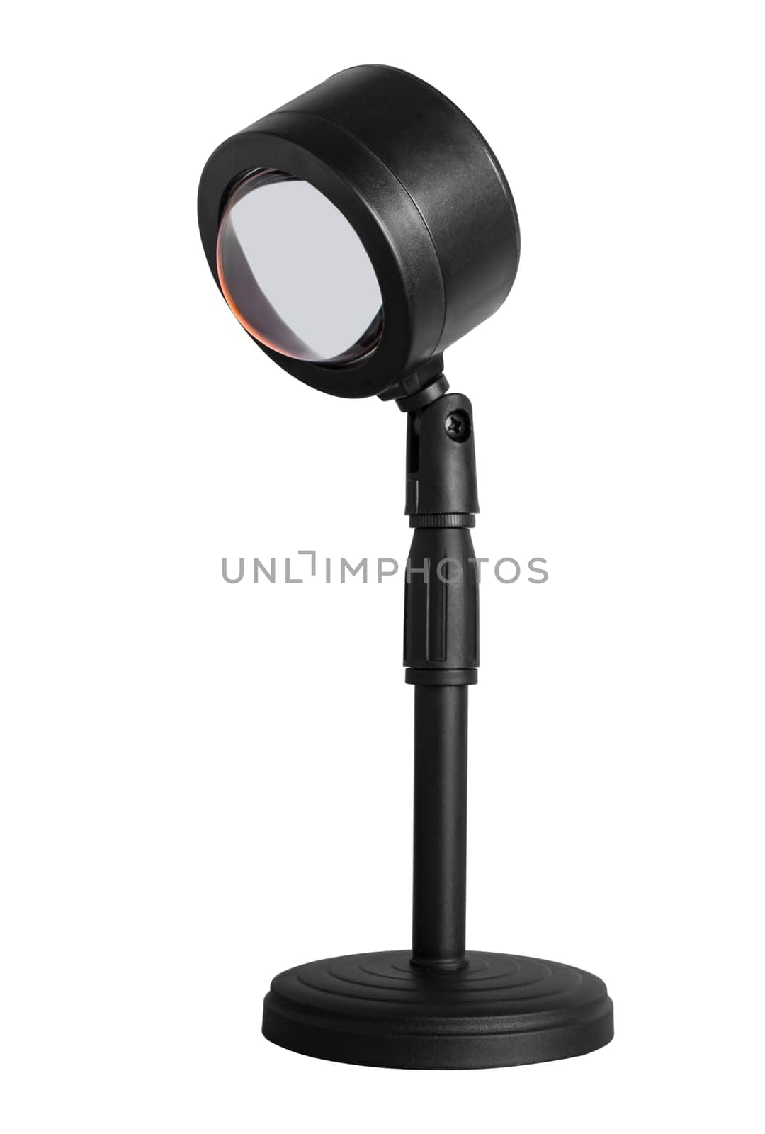 Lamp illuminator on a tripod on a white background in insulation