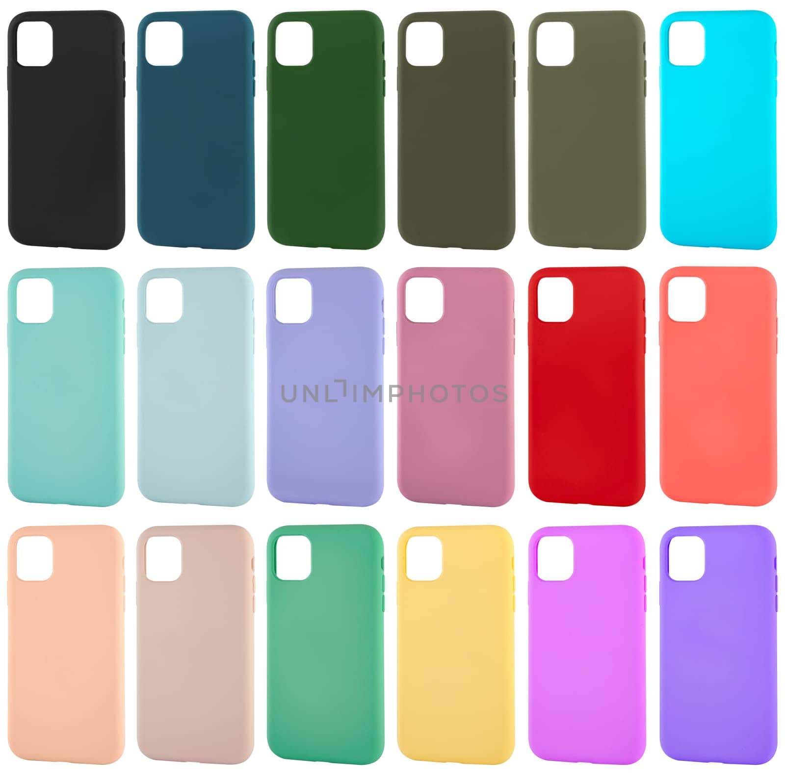 Silicone phone case white background in insulation