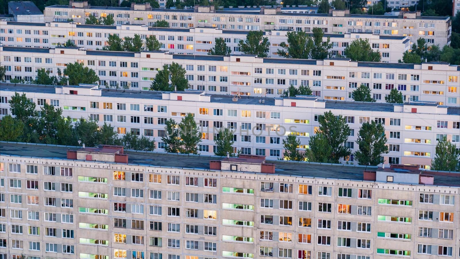 Multistory buildings in the big city in Russia