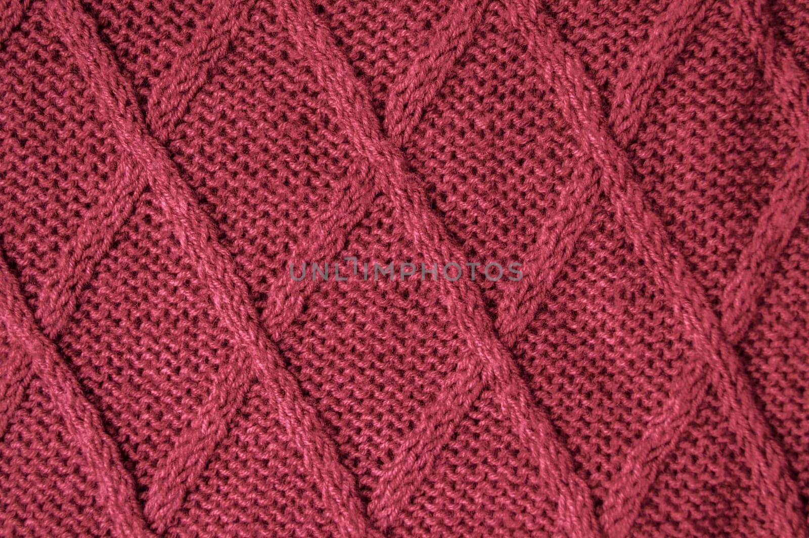 Detail Knitted Fabric. Vintage Woven Design. Closeup Jacquard Warm Background. Abstract Wool. Red Weave Thread. Nordic Xmas Decor. Soft Jumper Material. Cotton Knitted Wool.