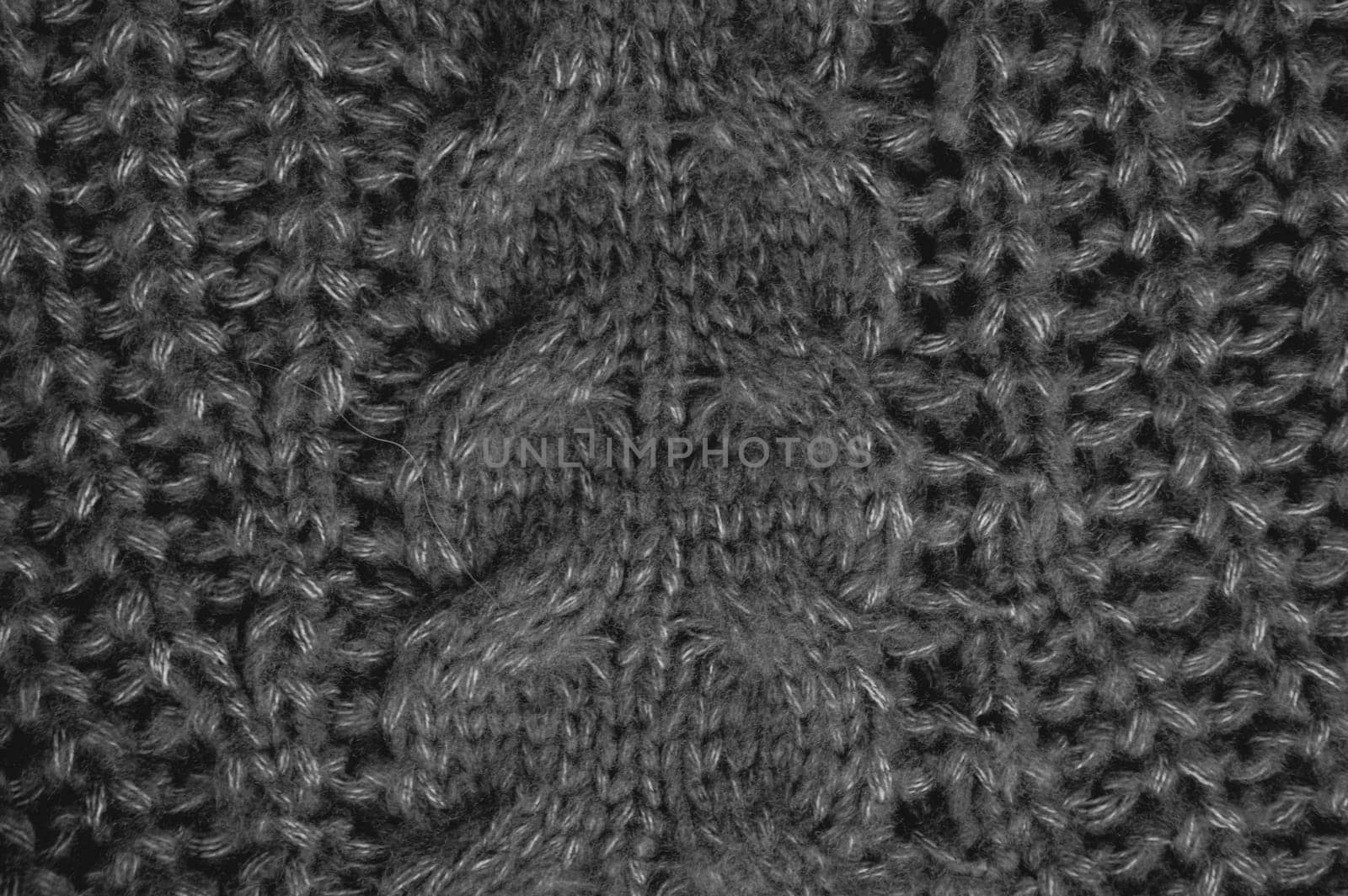 Pattern Knit. Abstract Woven Design. Detail Handmade Xmas Background. Fiber Knitted Print. Dark Closeup Thread. Scandinavian Christmas Cloth. Weave Carpet Embroidery. Soft Pattern Knit.