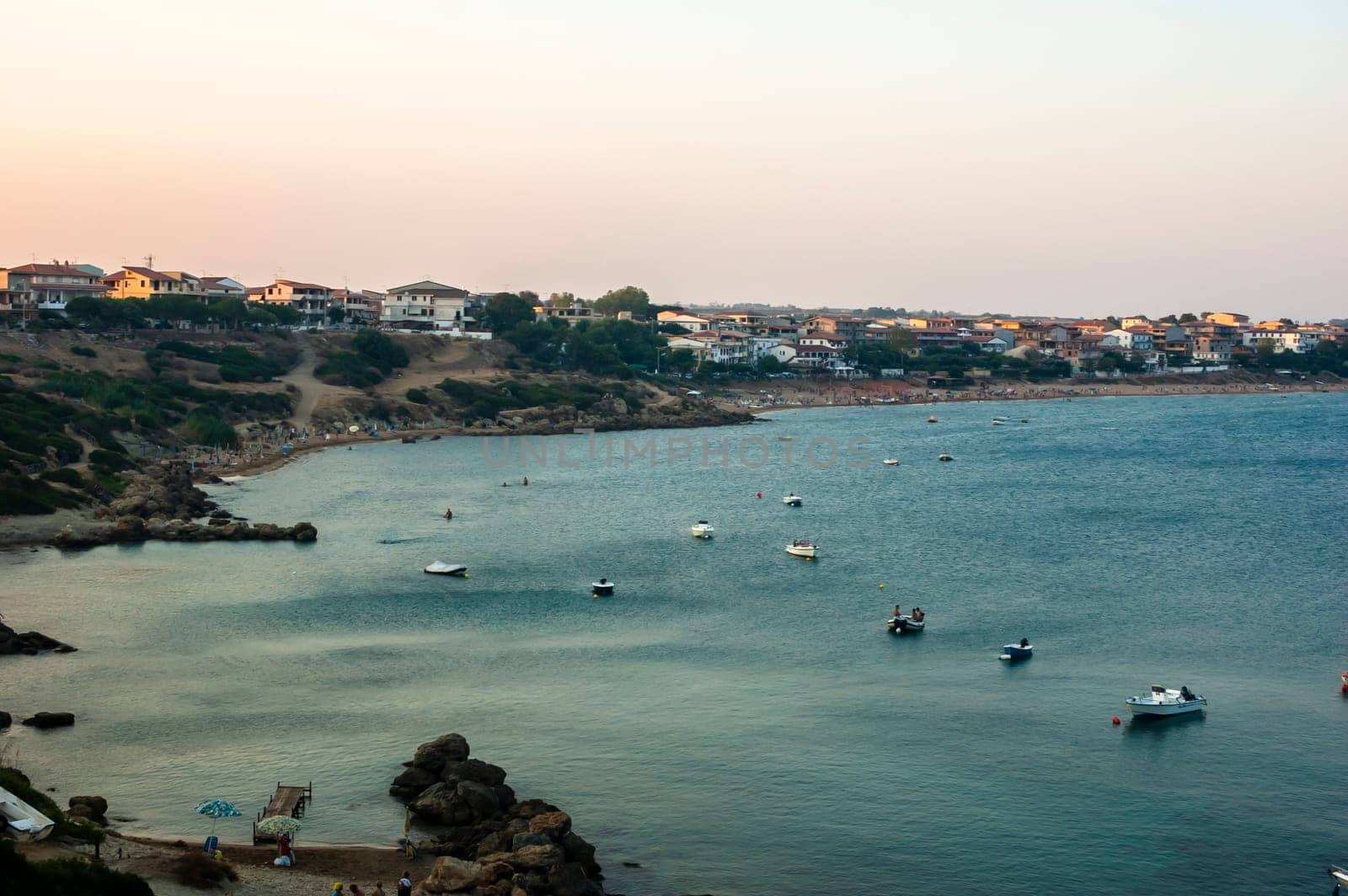 panoramic view of Capo Rizzuto bay, a seaside resort on the Calabrian coast of the Ionic Sea