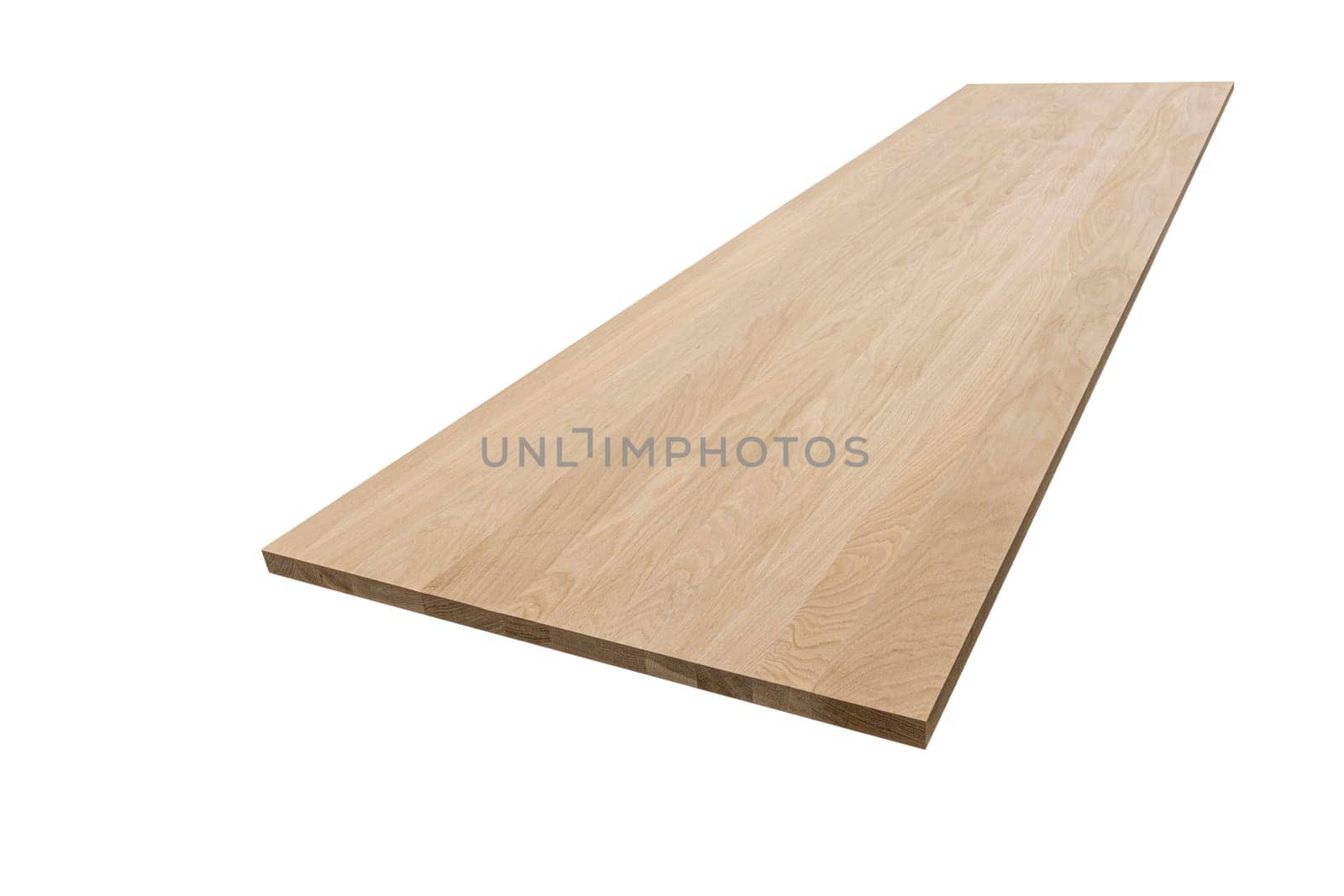 furniture board made of solid oak lamellar on a white background by roman112007