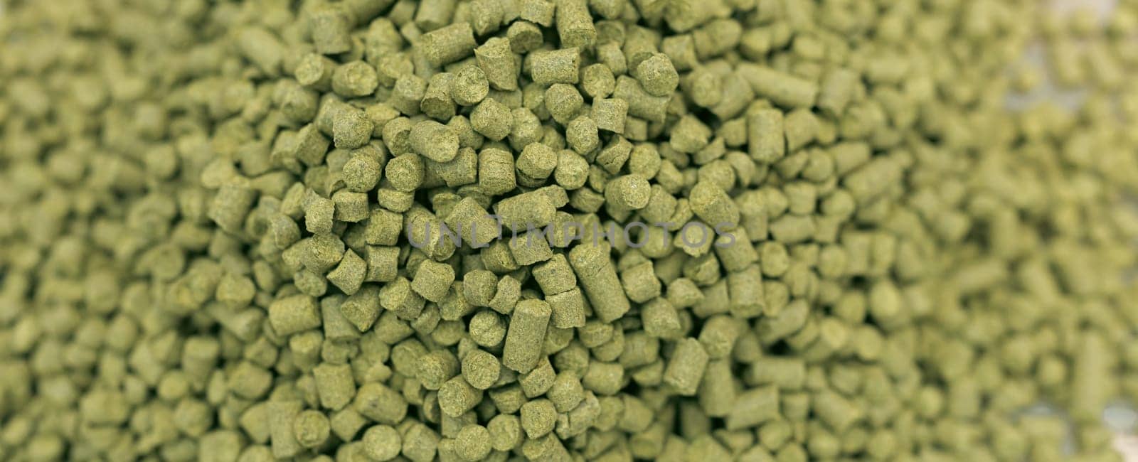 granulated hops for beer production. brewing beer in a brewery.