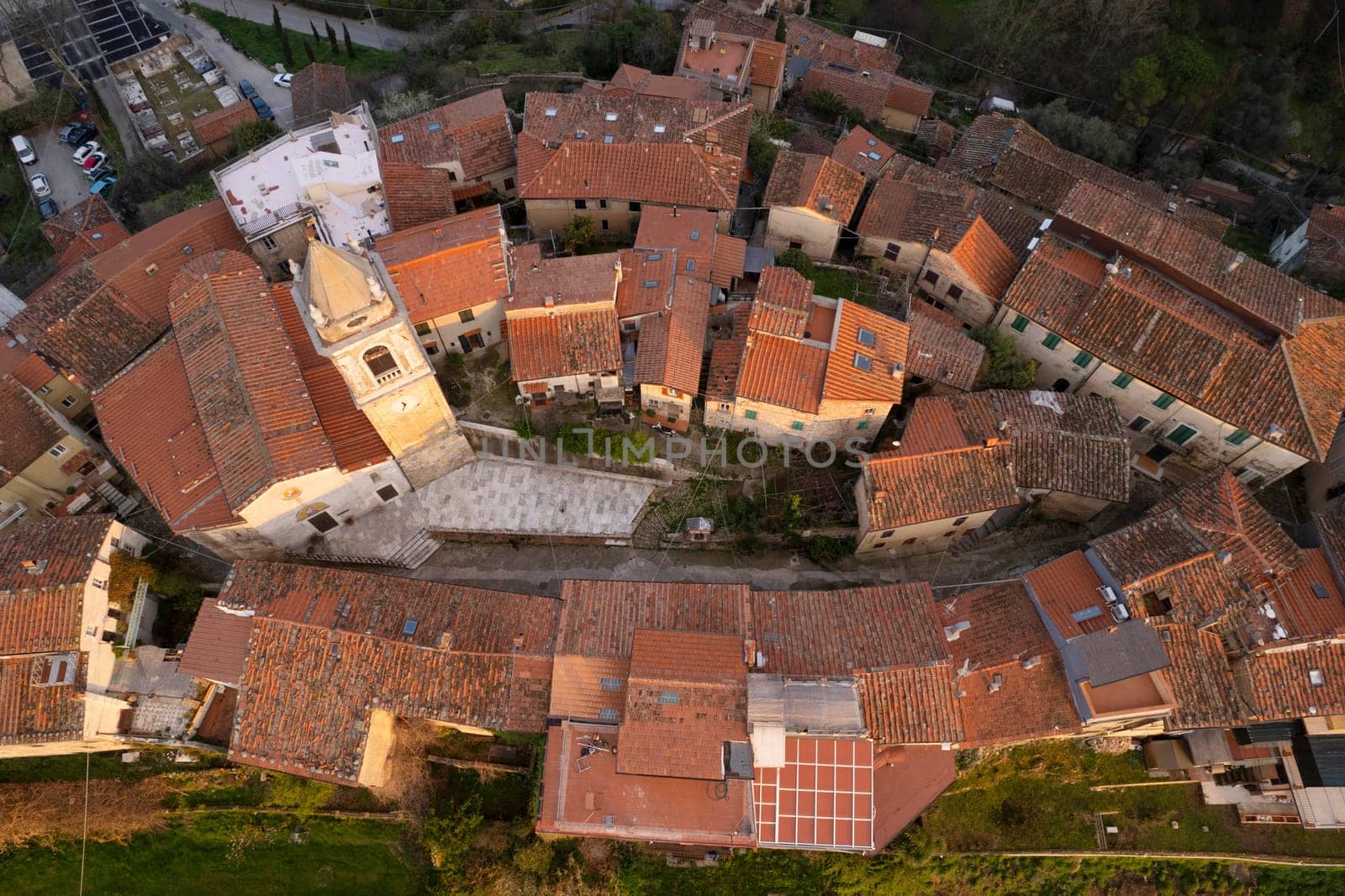 Aerial view of the small village of Monteggiori Versilia  by fotografiche.eu