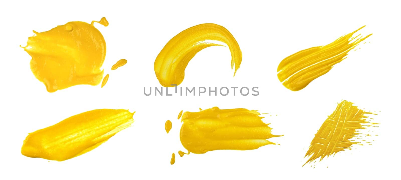 Collection of yellow American mustard stains by BreakingTheWalls