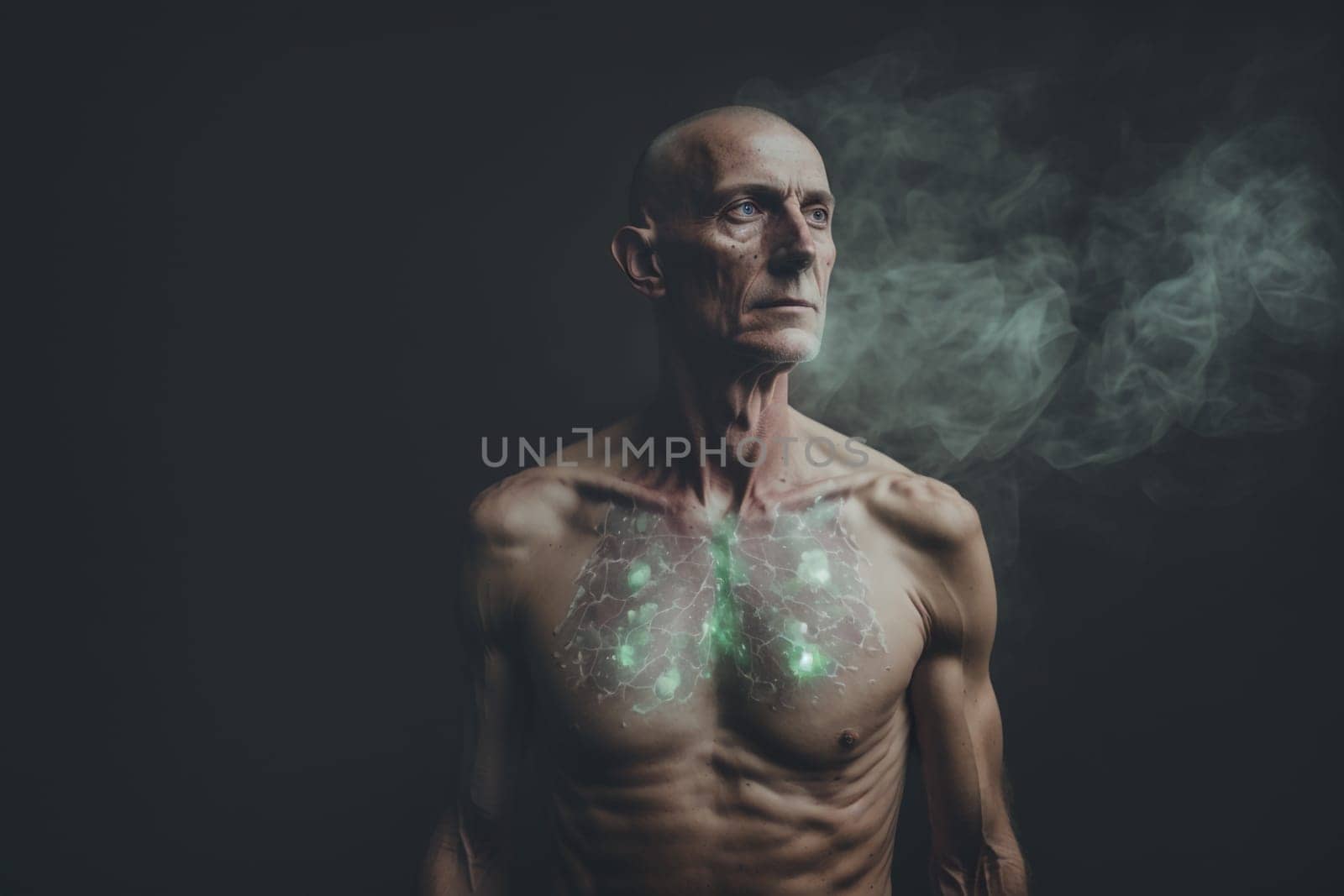 Oncology. Cancer cells. Chemotherapy. Portrait patient feels optimistic, supports sick people, volunteers. Faith in the future. Fighting to win. Treatment and recovery. .