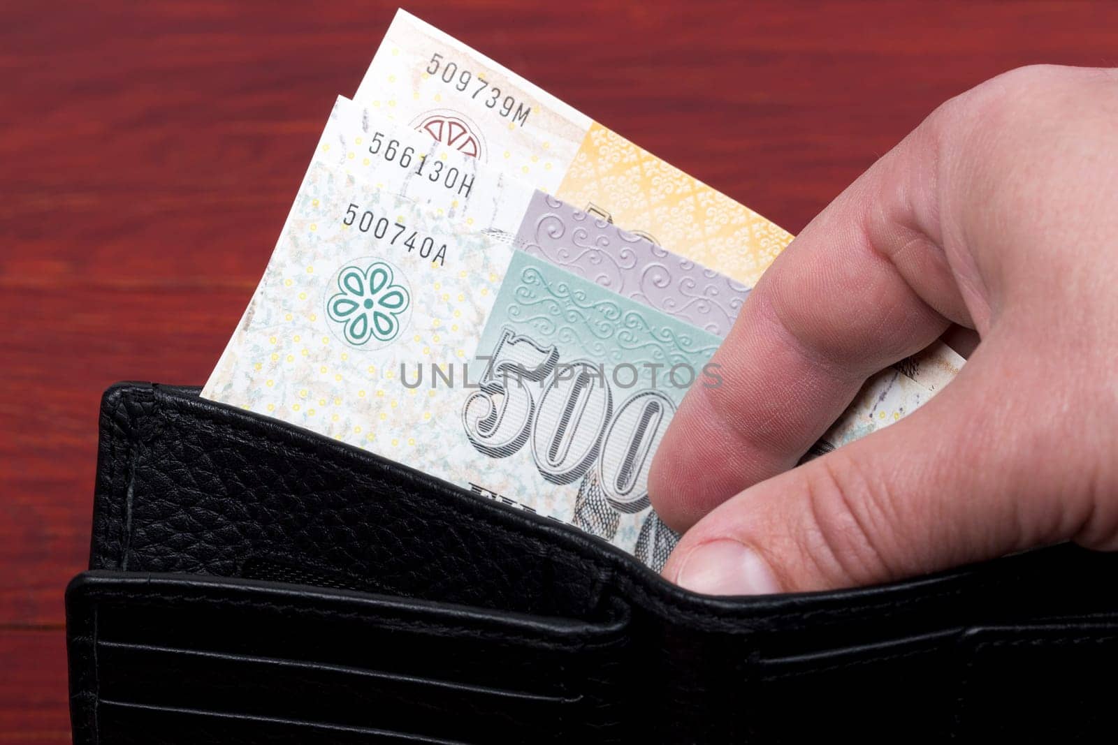 Faroese krona in the black wallet