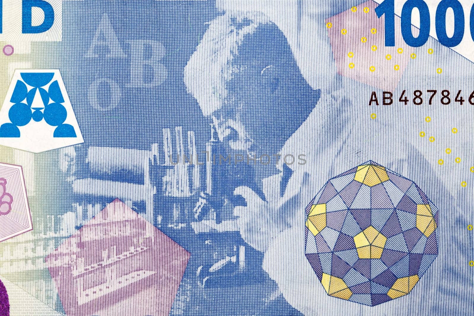 Karl Landsteiner working in his laboratory in Licenter from money