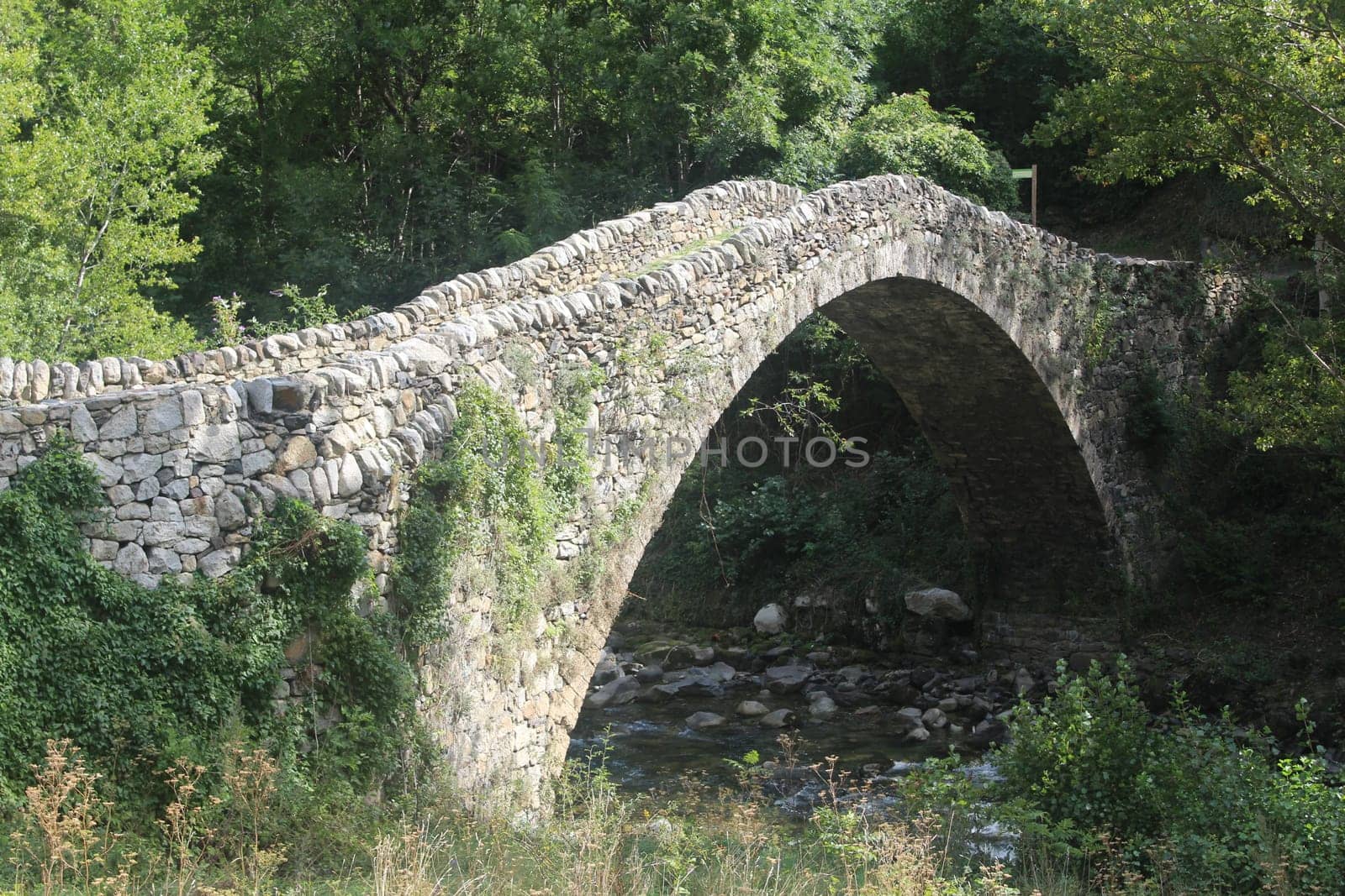 stone bridge of the Margineda Andorra Europe