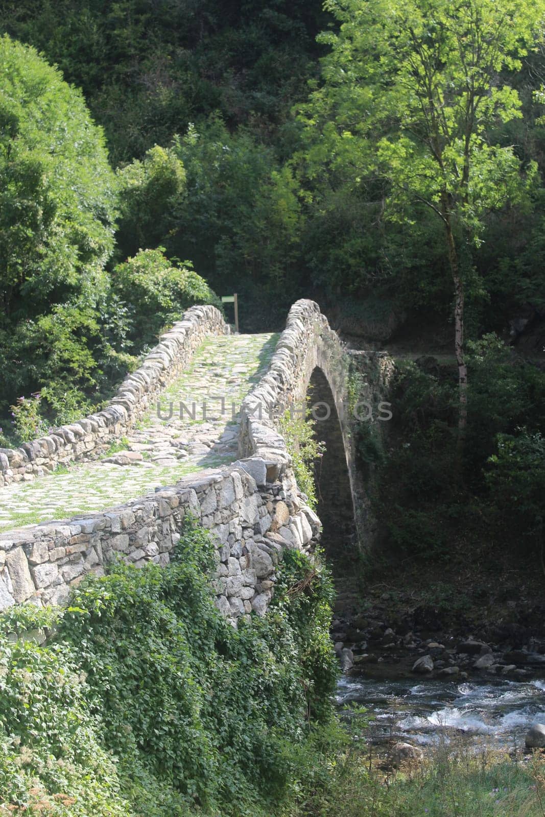 stone bridge of the Margineda Andorra Europe