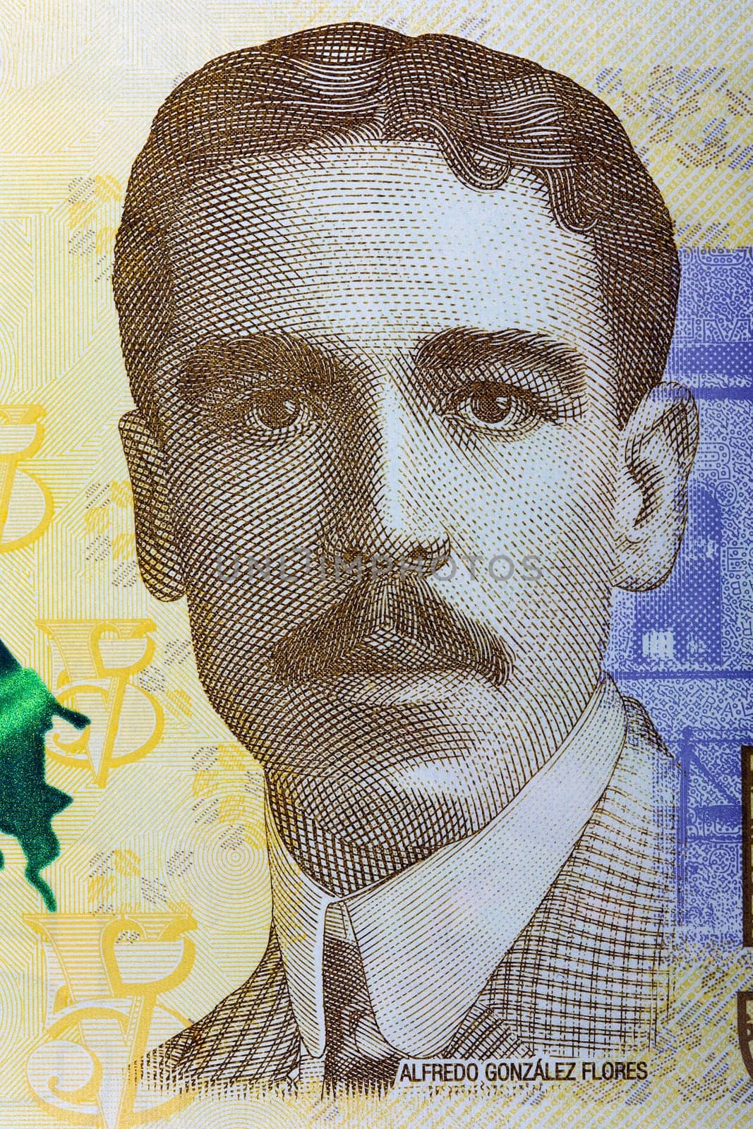 Alfredo Gonzalez Flores a portrait from Costa Rican money