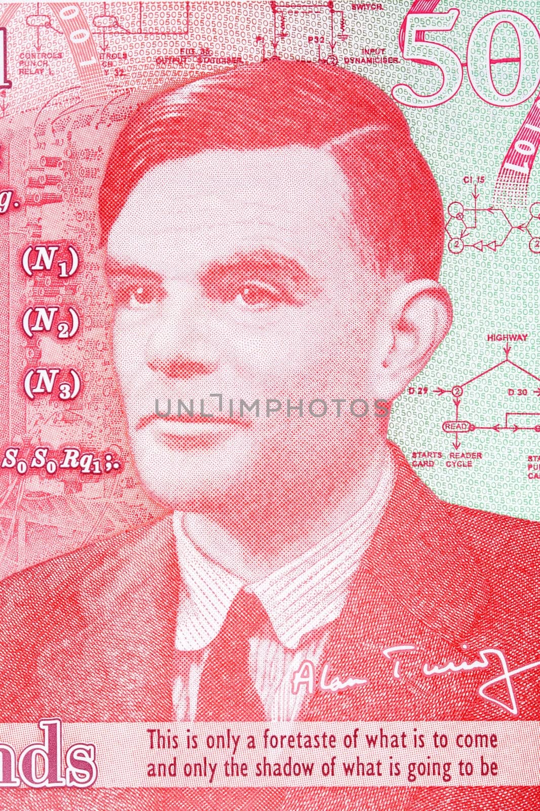 Alan Turing a portrait from English money by johan10