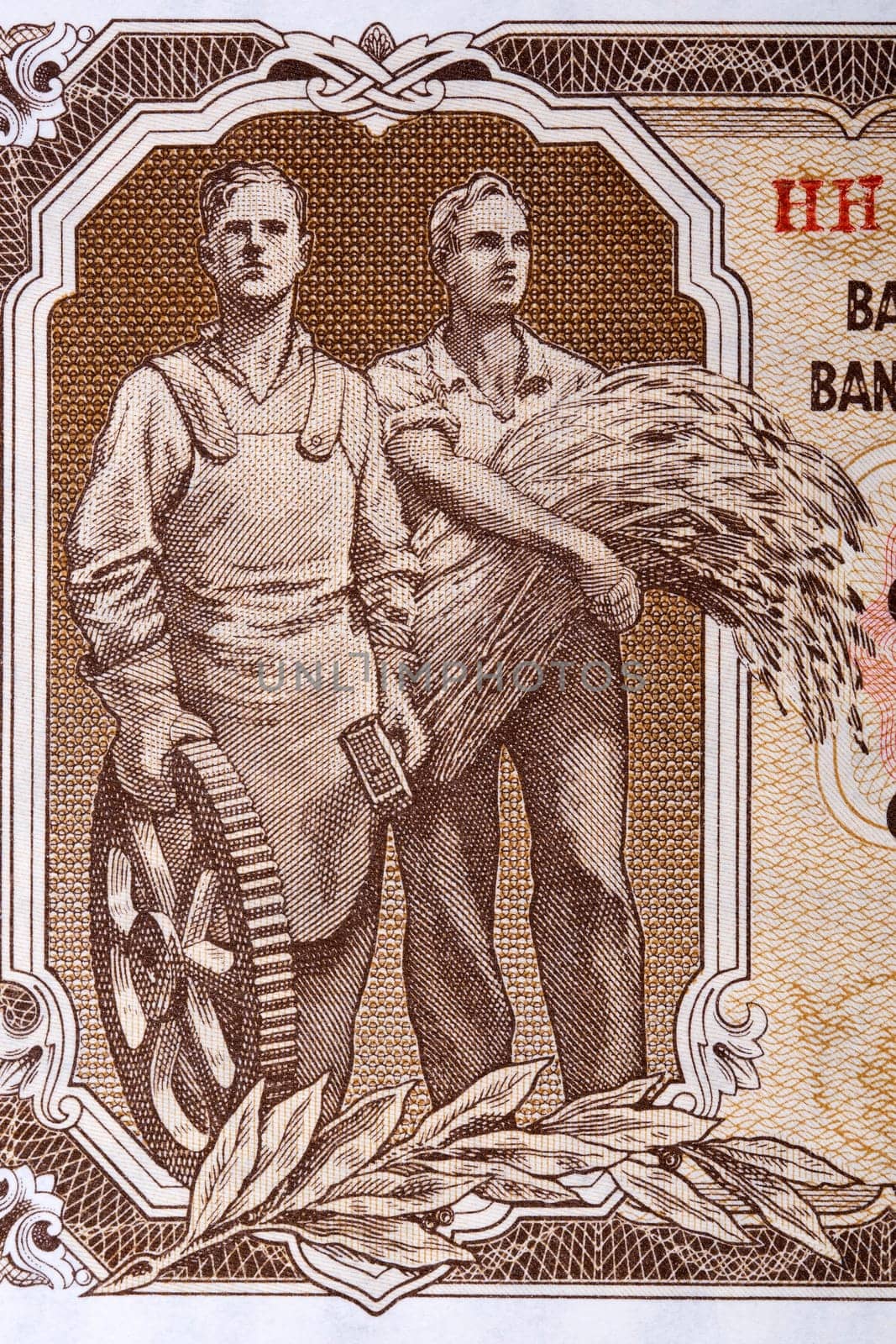 Worker and farmer from old Czechoslovak money by johan10