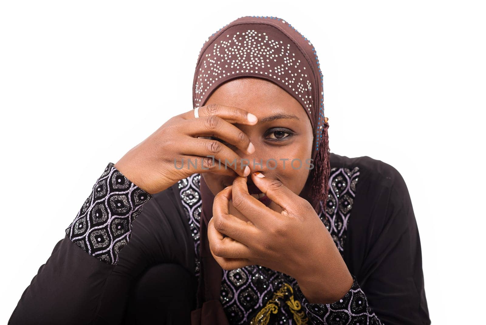 young muslim woman getting ready for prayer.