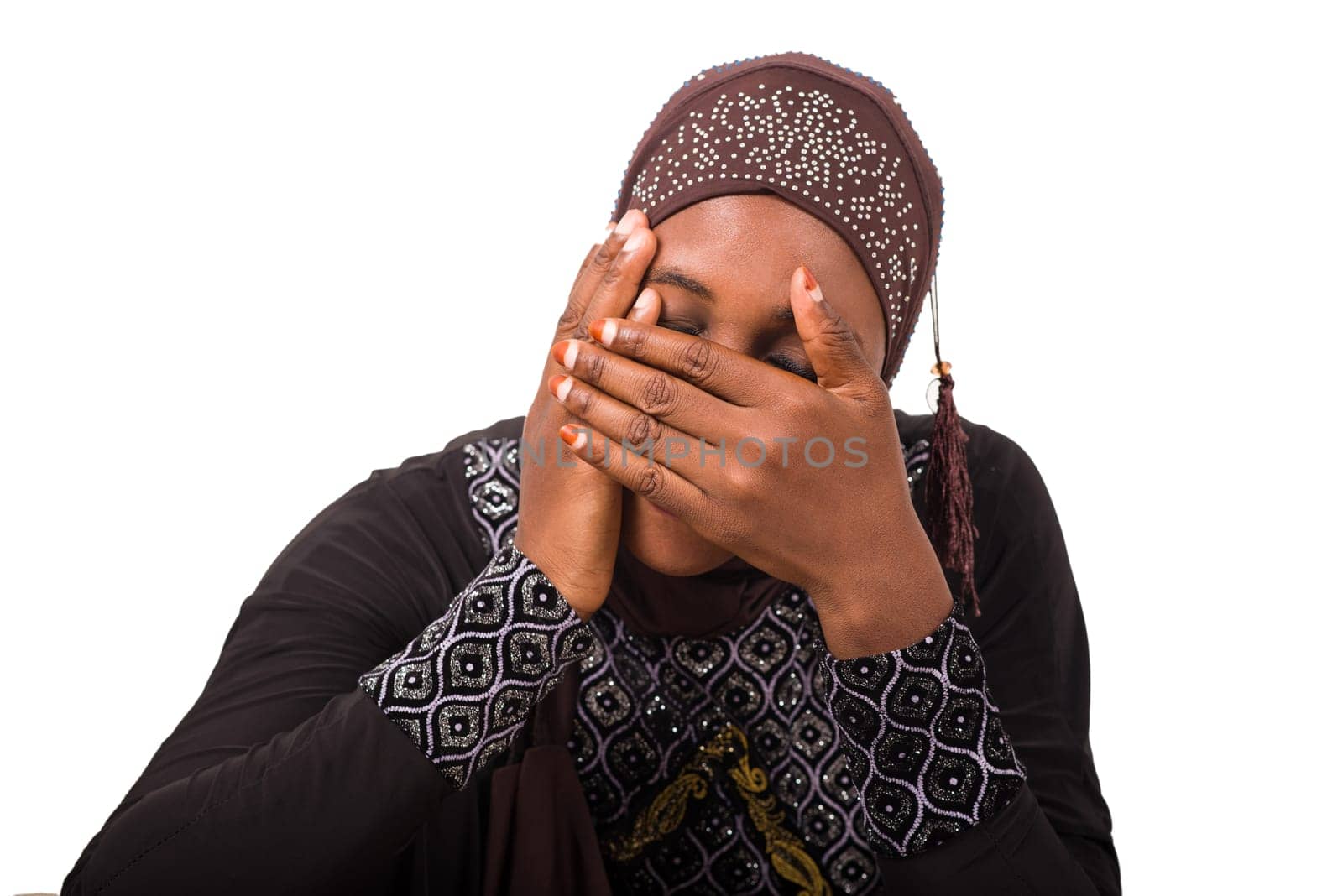 young muslim woman getting ready for prayer.