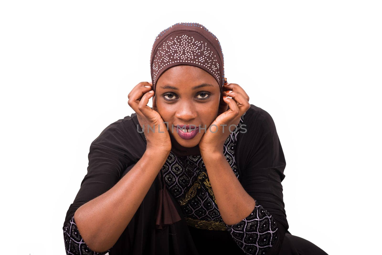 young muslim woman getting ready for prayer.