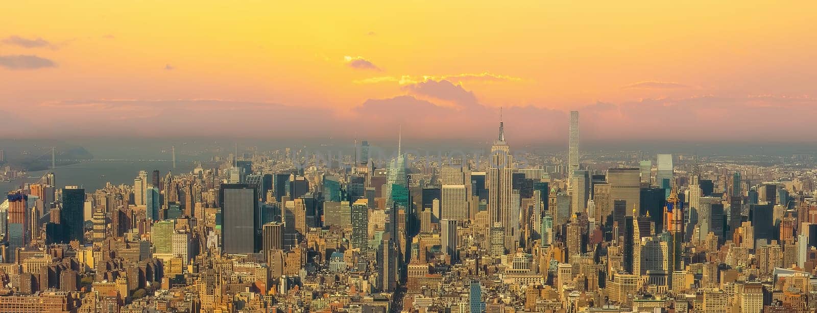 Manhattan city skyline cityscape of New York from top view by f11photo
