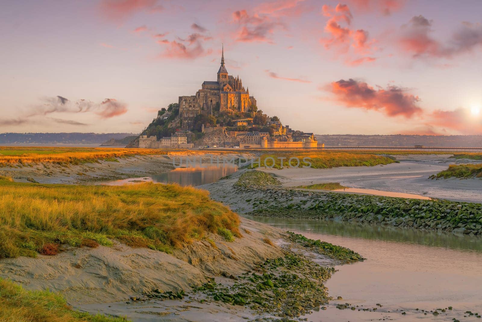 Famous Le Mont Saint-Michel tidal island in Normandy, France by f11photo