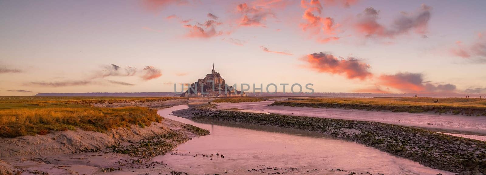 Famous Le Mont Saint-Michel tidal island in Normandy, France by f11photo