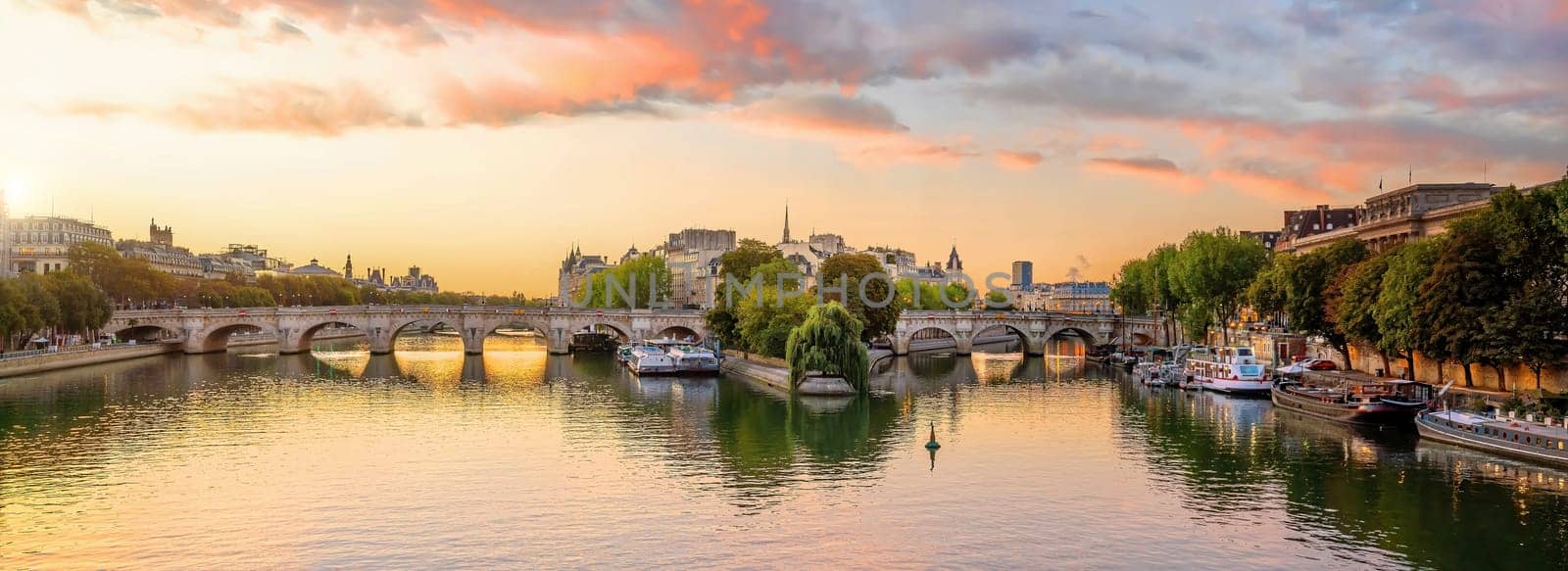 Paris city skyline with Seine river, cityscape of France by f11photo